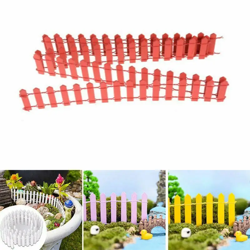 

5*90cm Fence Bag Pack Miniature Landscape Ornaments Succulent Wooden Fence 90cm Mini Wooden Fence 1pc