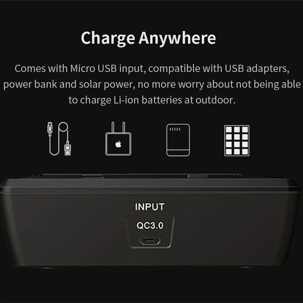 

XTAR 18650 Charger QC3.0 Fast Battery Charger Charging 3.6V Li-ion Rechargeable Batteries 1.2V AAA AA Battery Charger USB VC4S