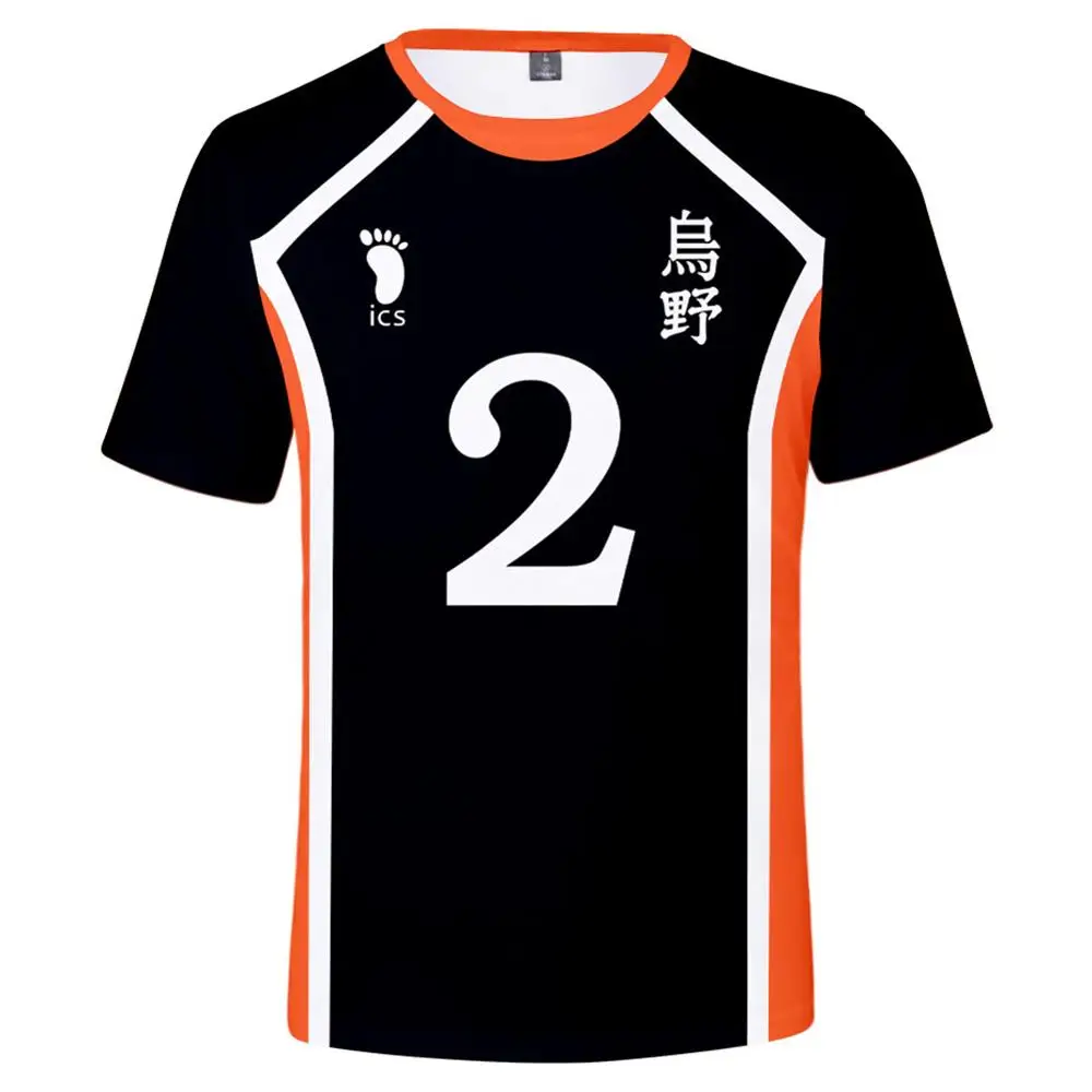 Футболка Haikyuu с 3D принтом для взрослых спортивная одежда школьников и волейбола