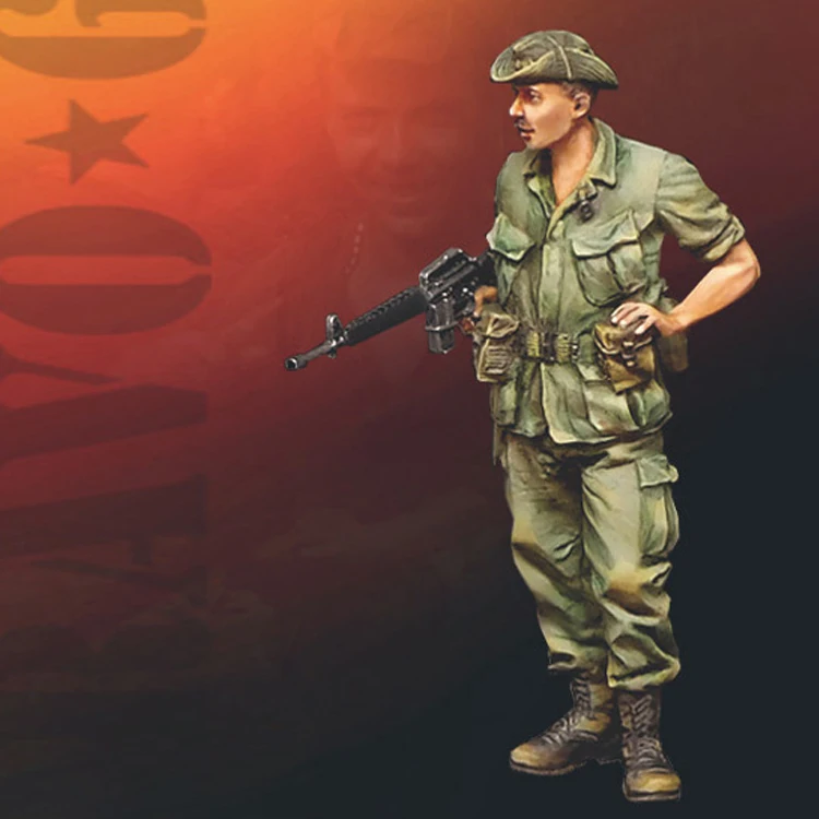 1/35 масштаб Неокрашенная фигурка из смолы Коллекционная Фигурка солдата