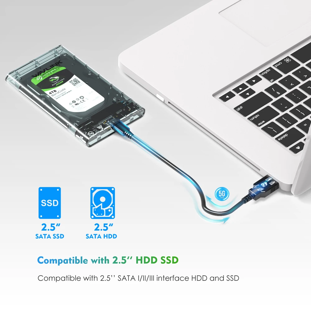 Чехол Wavlink 2 5 дюйма для жесткого диска SATA к USB 3 0 без инструмента Гбит/с протокол UASP