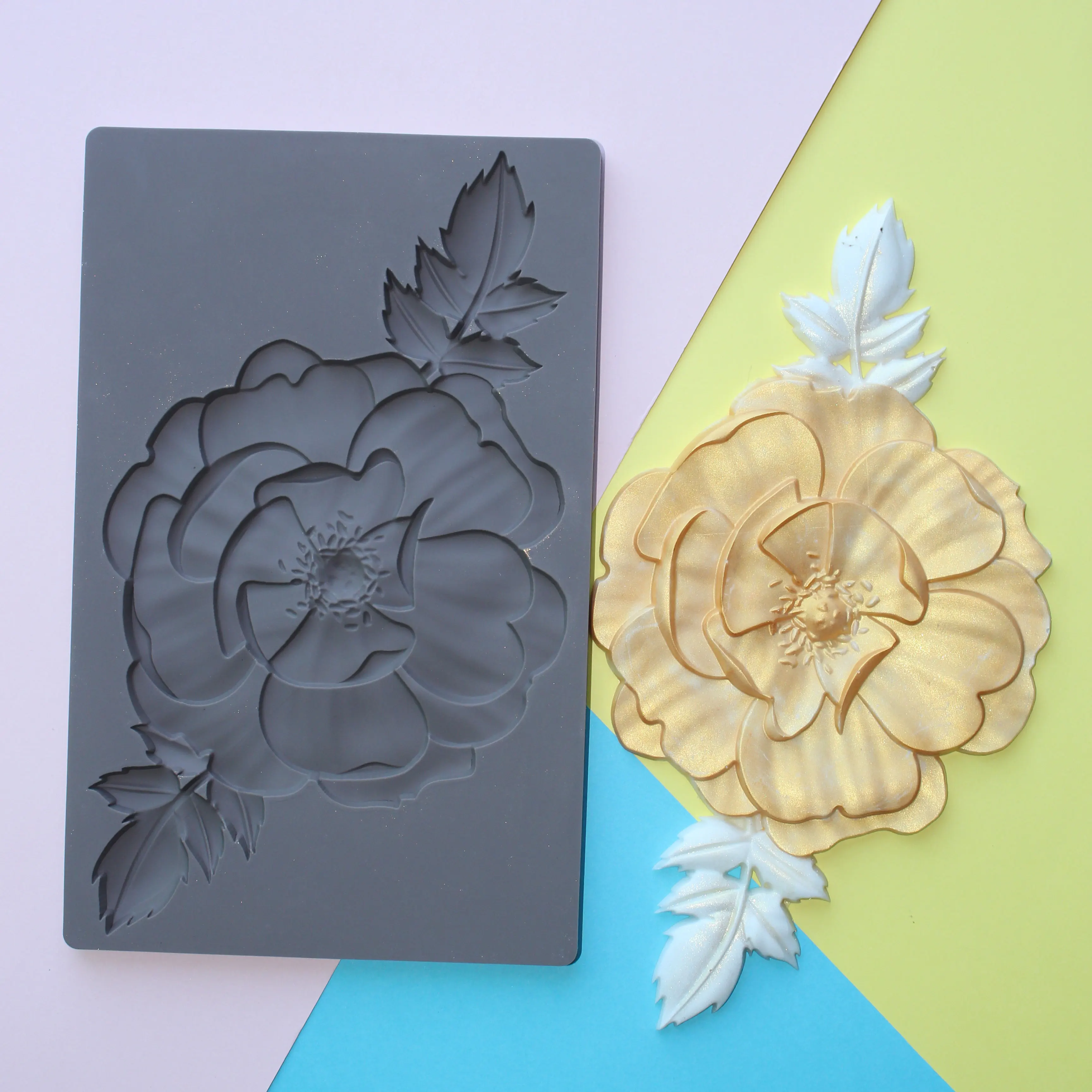 Большая силиконовая форма с пионами для украшения торта кексов сахарных изделий