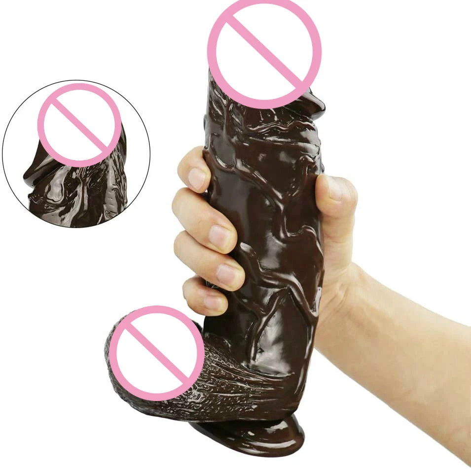 Безопасный для тела материал реалистичный огромный пенис с сильной присоской