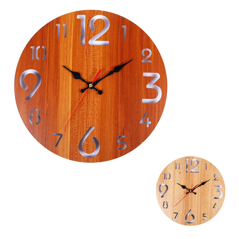 Европейские круглые деревянные настенные часы простые Мультяшные современные