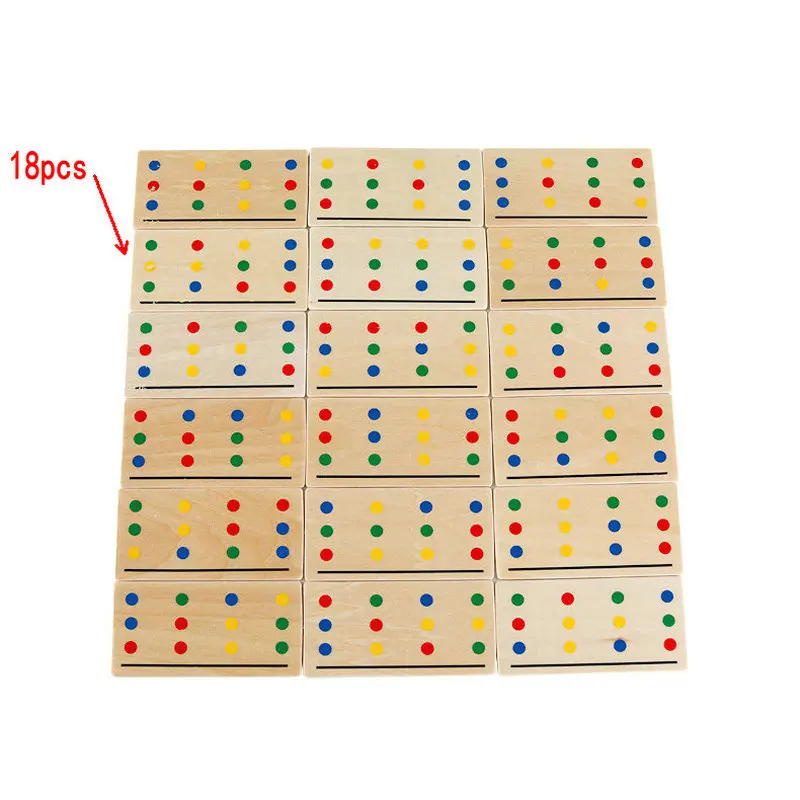 

Montessori Enlightenment Children's logic toys early Education teaching Aids Matching Four Color Games Classic Baby Wooden Block