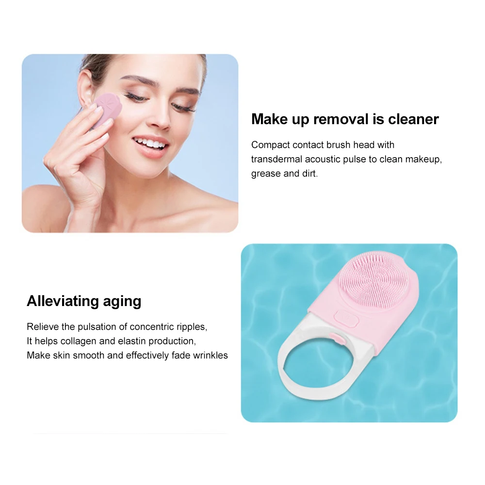 Электрическая Очищающая щетка для лица силиконовый очиститель Глубокая чистка