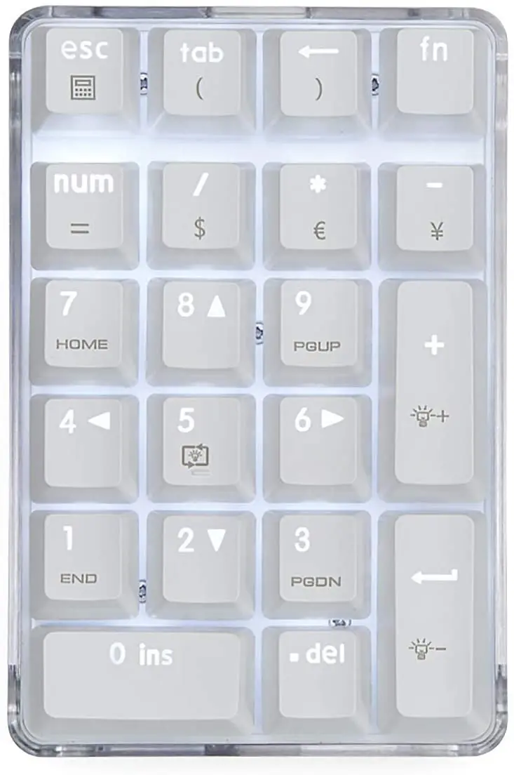 Механическая цифровая клавиатура с белой подсветкой 21 клавиша | Дом и сад