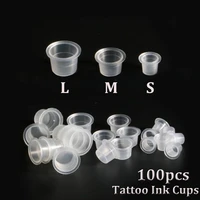 sml disposable microblading tattoo ink cups permanent makeup pigment clear holder container cap for tattoo accessory 100pcs