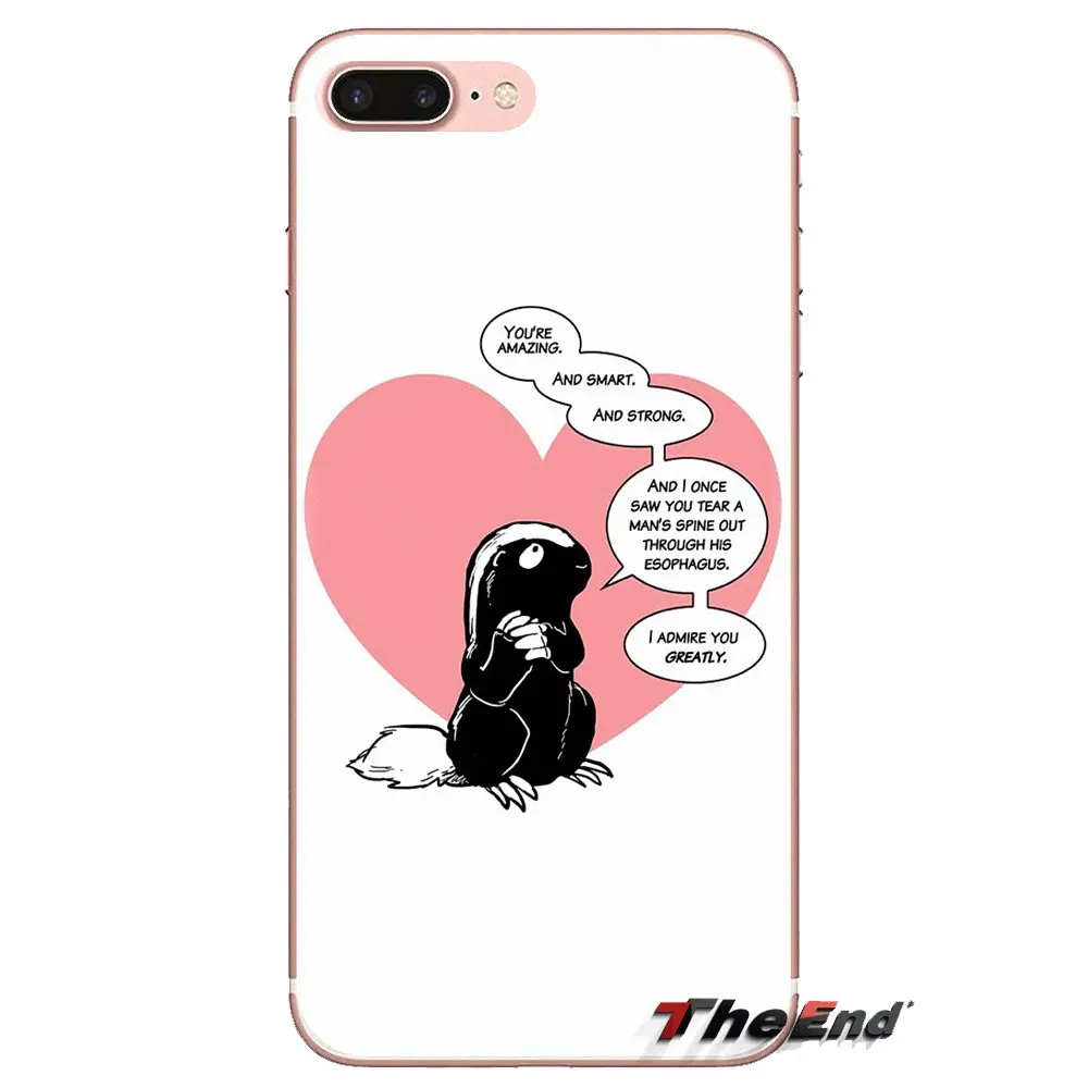 For iPod Touch Apple iPhone 4 4S 5 5S SE 5C 6 6S 7 8 X XR XS Plus MAX Soft Transparent Cases Covers Cartoon Honey badger Fashion |