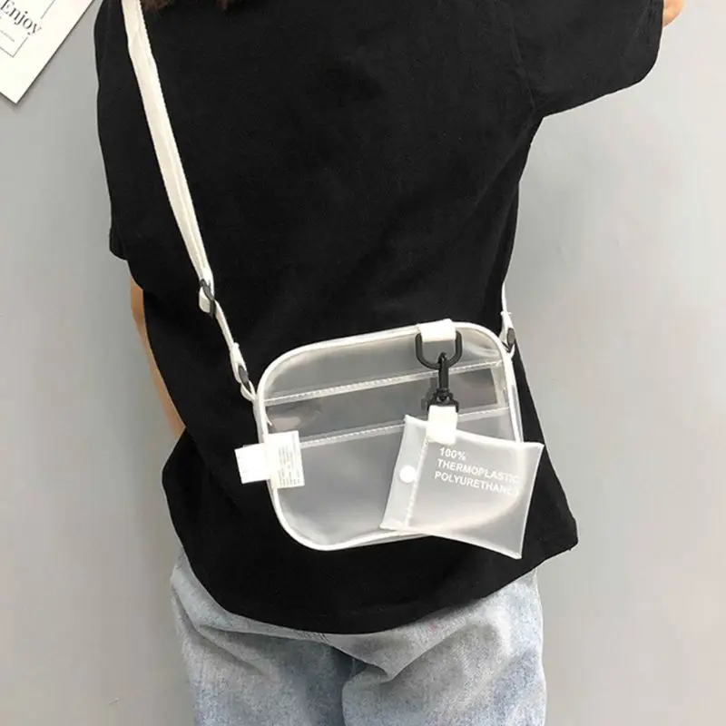 

Fashion Women Transparent PVC Shoulder Bag Summer Beach Purse Crossbody Tote