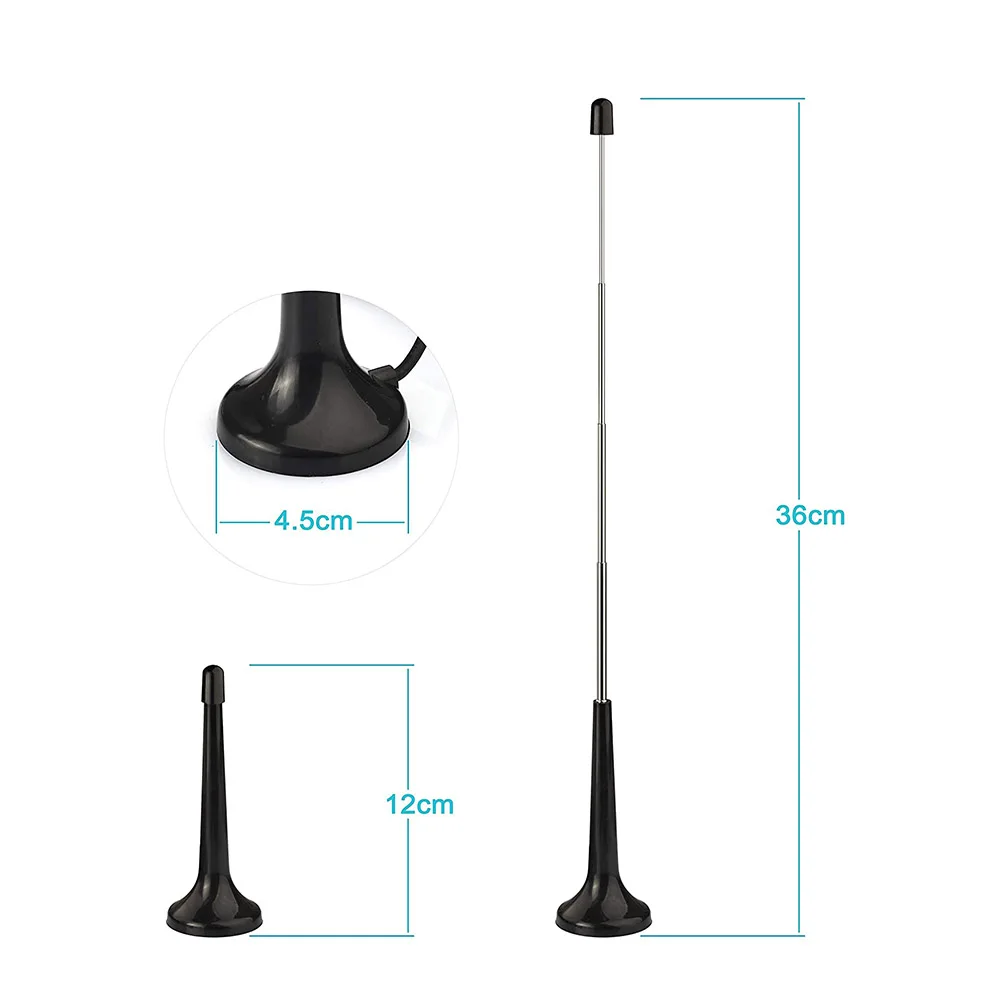 FM DAB Телескопическая комнатная антенна F разъем с кабелем 3 м плюс адаптерами 4