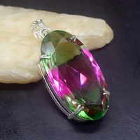 gemstonefactory jewelry big promotion 925 silver amazing oval shape dichroic glass women ladies gifts necklace pendant 1133