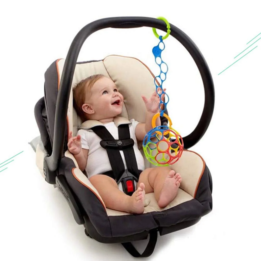 

Детские игрушки Разные цвета большой шар-погремушка для развития интеллекта для захвата колокольчик Забавный укус поймать отверстие игруш...