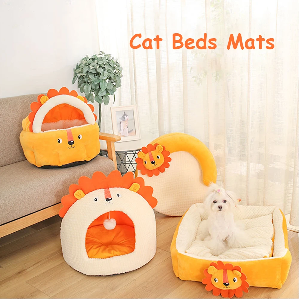 

Cat Bed House Winter Warm Pet Basket Cozy Kitten Lounger Cushion Cat House Tent Very Soft Litter Mat for Cats Cave Lit Pour Chat