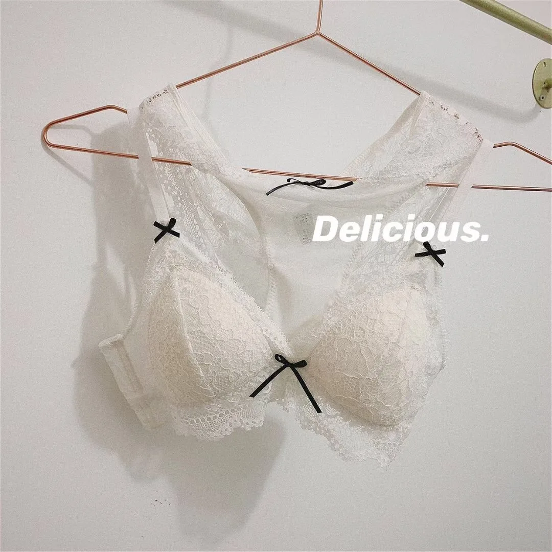 Ensemble de soutien gorge et culotte en dentelle pour fille, sous vêtements respirants, coupe fine, sans anneau en acier, ajustable  (0)