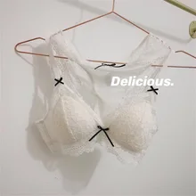 Moda sexy laço fino copo respirável roupa interior sem anel de aço conjunto sutiã menina fresca sutiã e calcinha conjunto bralette ajustável (4)