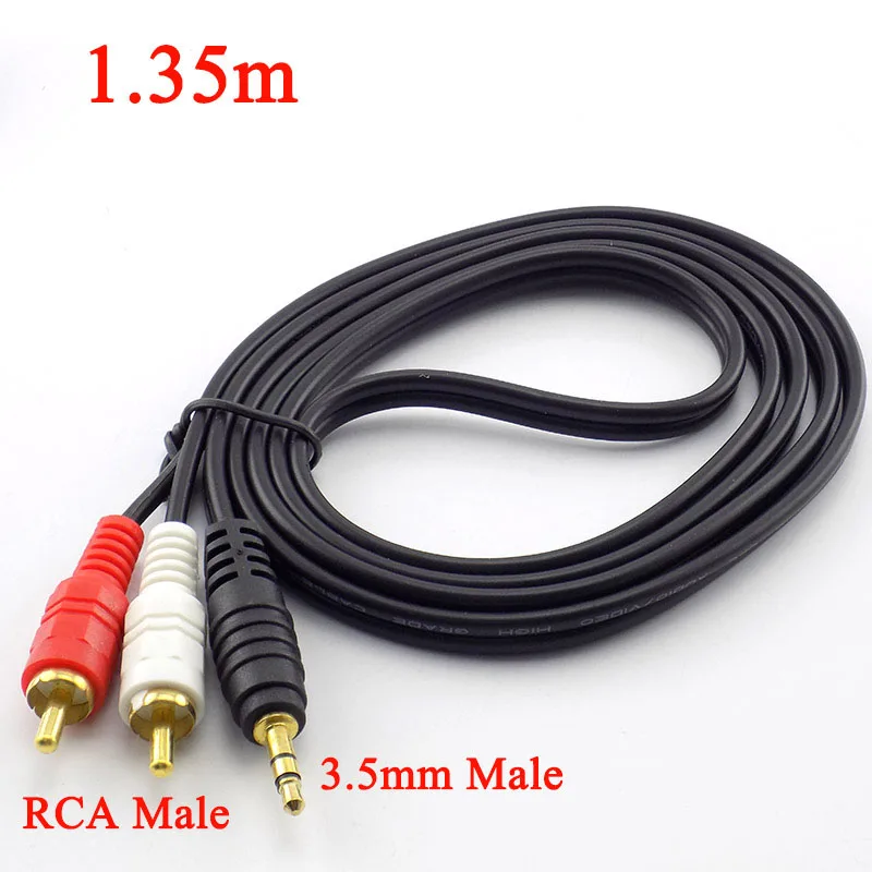 Кабель 3 5 мм штекер к AV 2 RCA для Mp3 Pod телефона ТВ AUX звук компьютера ПК колонки