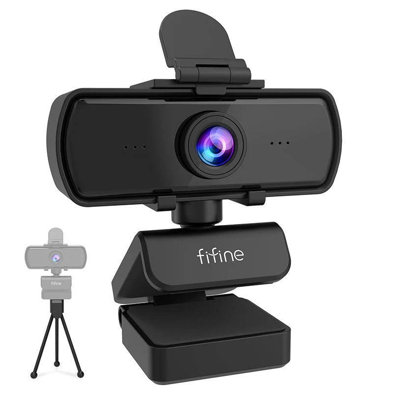 

FIFINE 1440p Full HD PC Webcam with Microphone, tripod, for USB Desktop & Laptop,Live Streaming Webcam for Video Calling-K420