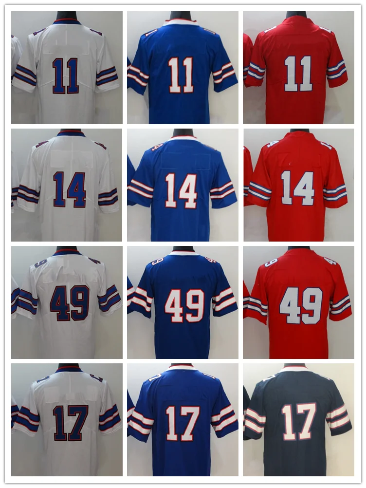 

Футбольные майки Buffalo, мужские футболки #11 #14 #17 #49, ретро джерси, молодежные женские мужские роскошные брендовые вышивки с логотипом на заказ