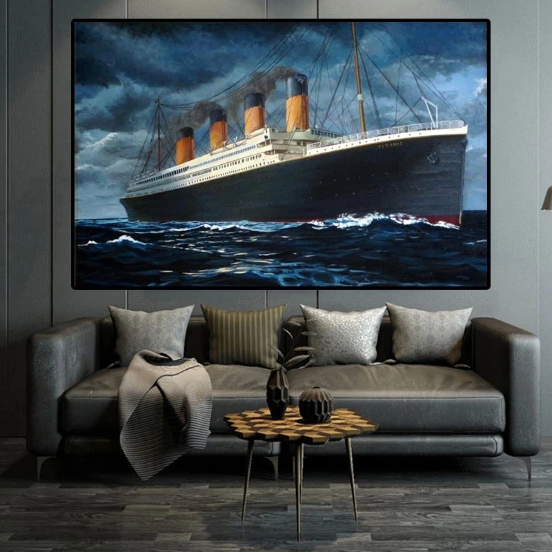Абстрактная картина The Boat In Titanic из классического фильма холст Постер и печать