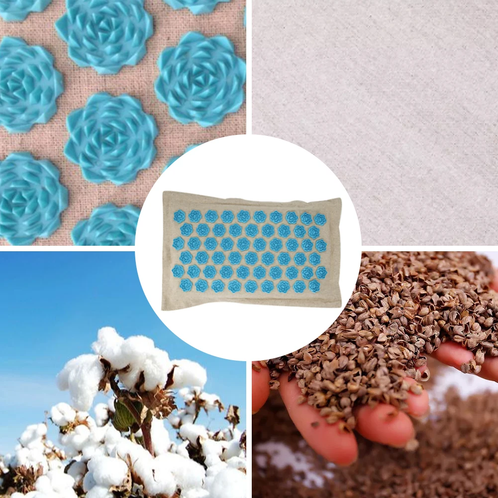 Органический набор из матраса или подушки для акупрессуры из льна для йоги и медитации, увеличения кровотока и снятия боли в шее и спине.