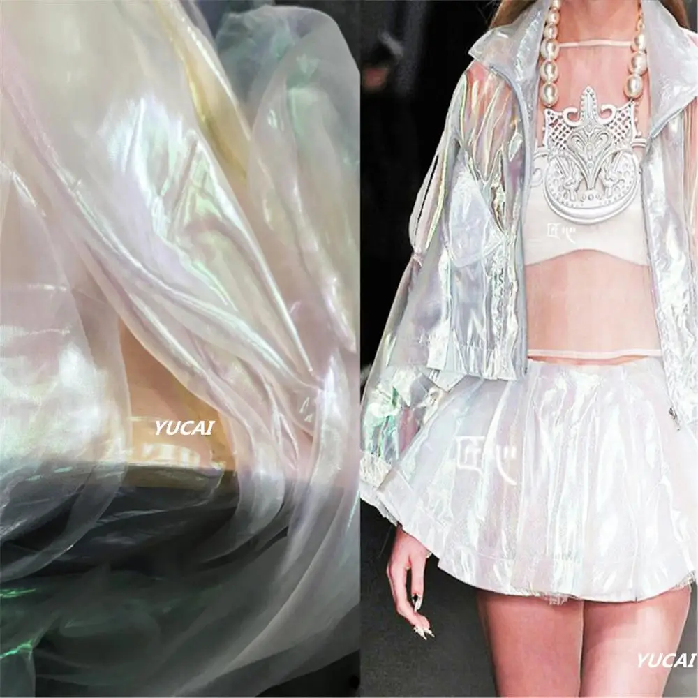 50*140CM Tulle Fabric Pearl pink with seven color illusion organza Cloth Dress Background Curtain DIY | Дом и сад