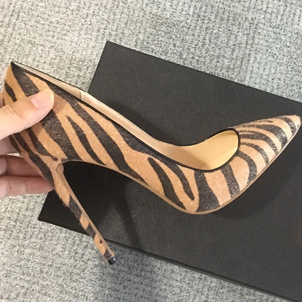 2020 Туфли лидер продаж! модный принт зебра на тонком высоком каблуке Обувь с