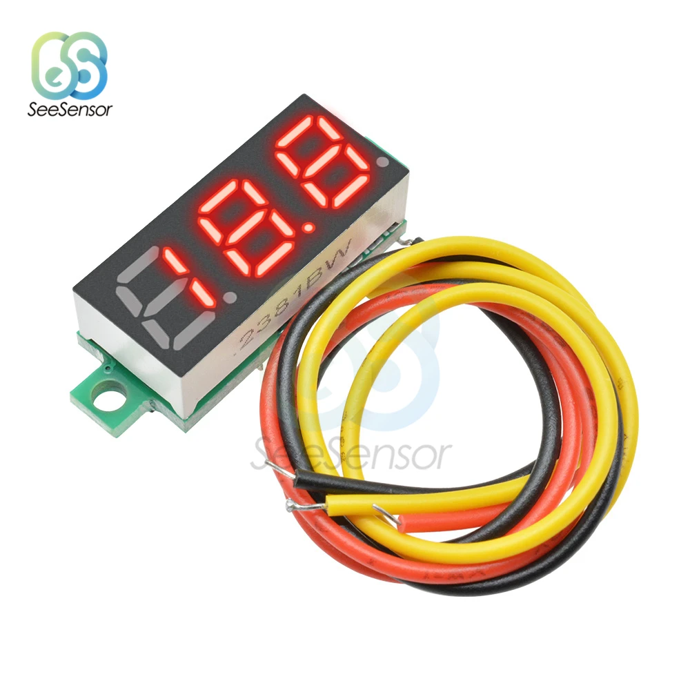 DC 0 V 100 0.28 дюйма LED светодиодный цифровой вольтметр Авто Автомобиль Мобайл МТестер