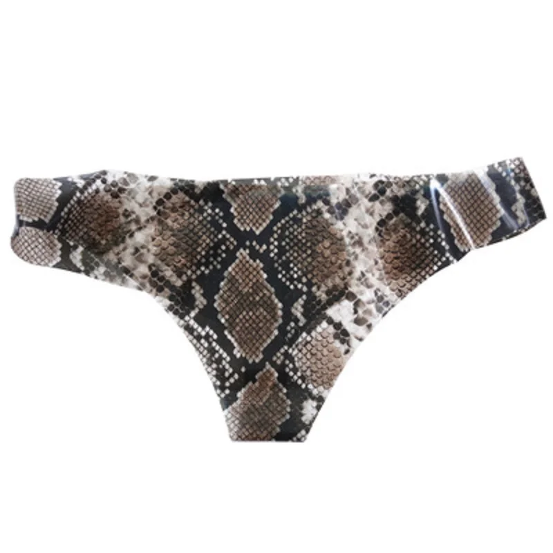 Fad All Glue Snake Pattern Seamless Panty Women Narrow Fork Femme Underwear Lingerie Sexy Little T Crotch Style One-Piece Briefs