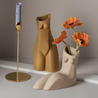 nordic abstract and creative body geometric vase simple living room flower arrangement home desktop art soft decoration 75681