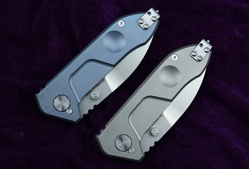 

LEMIFSHE Real Titanium handle Extrema Ratio N690 Blade Ball Bearing Camp Hunt Survival Outdoor EDC Tool Kitchen Folding Knife