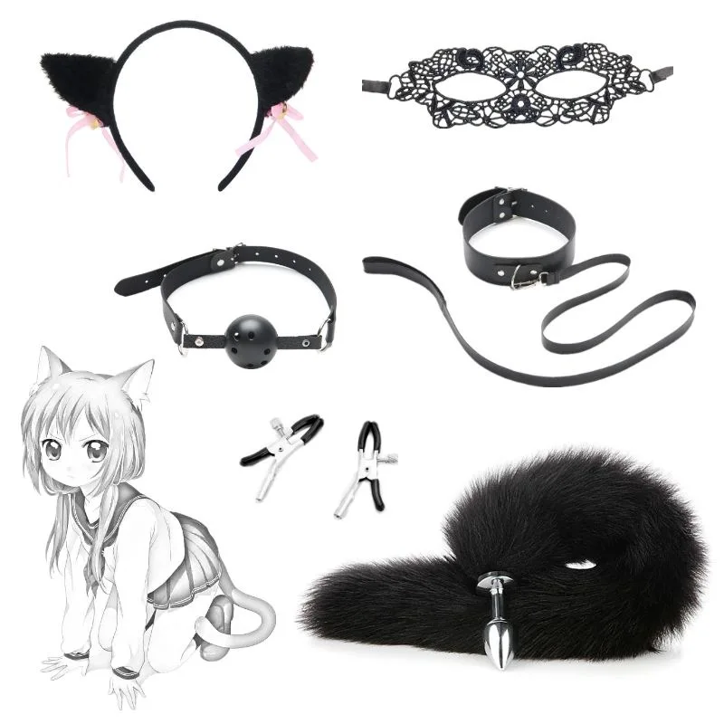 Секс-игрушки для взрослых Meselo SM Наручники ремешок плетка веревка повязка на шею