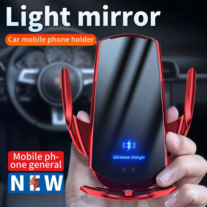 

Automatic 15W Qi Car Wireless Charger for iPhone 12 11 XS XR X 8 Samsung S20 S10 Magnetic USB Infrared Sensor Phone Holder Mount