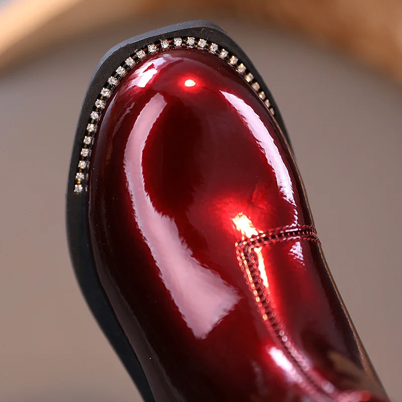 Зимние ботинки для девочек новинка 2020 британская принцесса блестящие