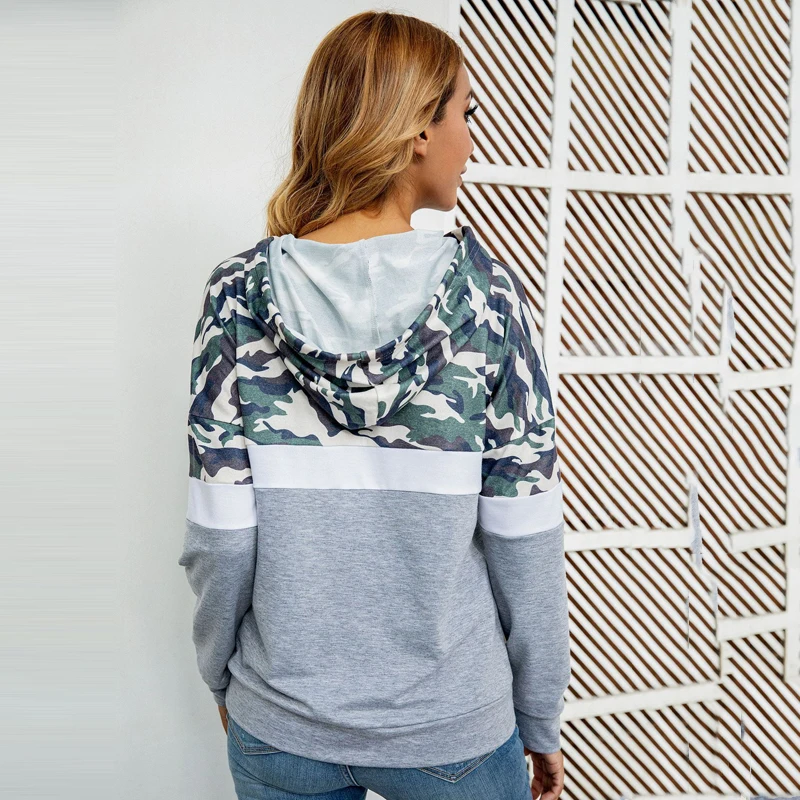 Толстовка Lossky Женская камуфляжный с длинным рукавом 2019|Женские толстовки и