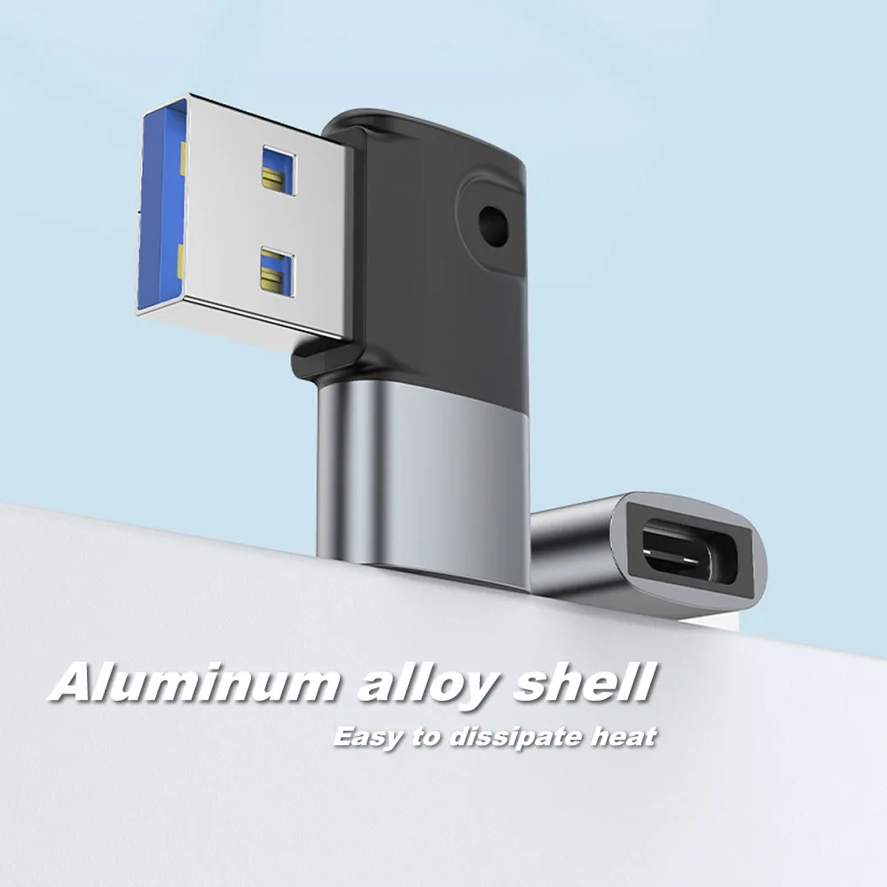 Адаптер Usb/Type C 3 А L-образный с поддержкой передачи данных угол 90 градусов Usb 0 OTG для