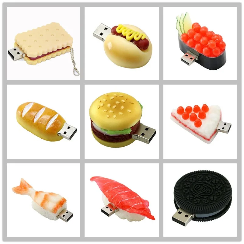 Еда Гамбургер USB флеш-накопители 16GB суши печенье милый Oreo Флешка 8GB карта памяти, Флеш накопитель 32GB флэш-диск 4GB Хранение Cle