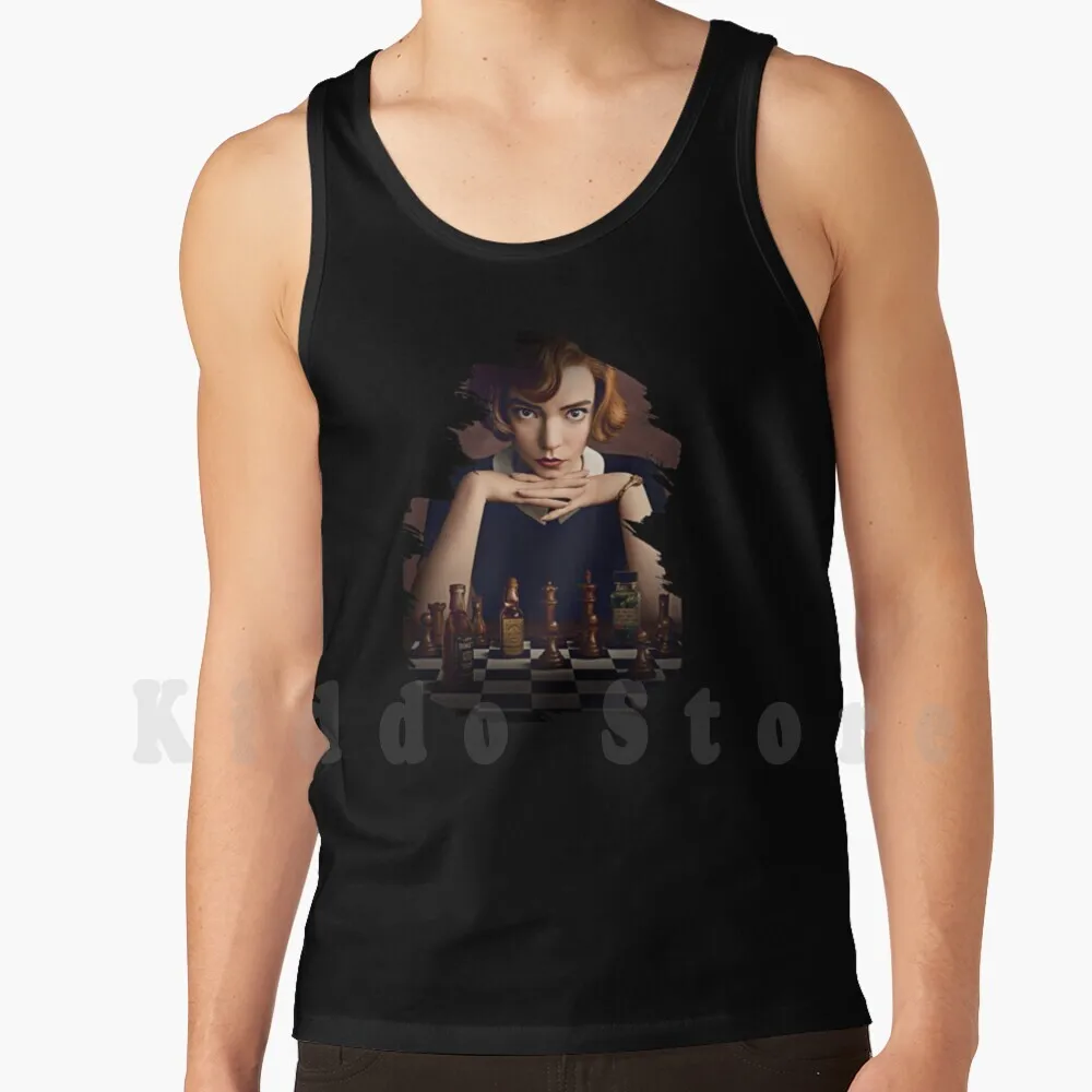 Майка для шахматных маек королевы Gambit 100% хлопок королева s серия Рождество Аня