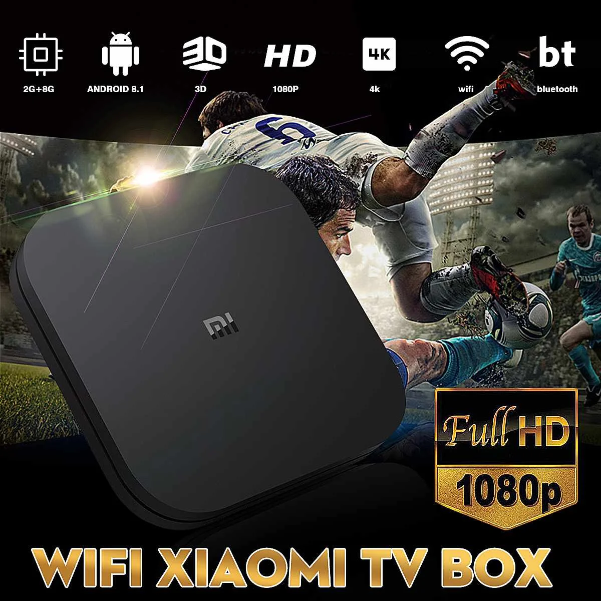 Xiaomi Mi ТВ коробка S штепсельная вилка европейского стандарта 4K ТВ-приставка Android ТВ 8,1 со сверхвысоким разрешением Ultra HD, 2G 8G WI-FI Google Cast Netflix-IPTV Set-top Box Media Player