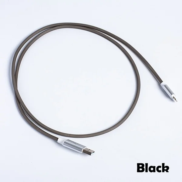 Черный Тип C светодиодный Кабельное освещение флэш USB C кабель SR Синхронизация данных танцевальный кабель умный регулятор громкости поток света кабели быстрой зарядки - Цвет: Черный