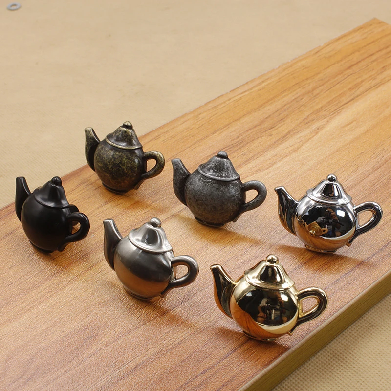 Китайский Стиль Ретро кофейник Форма Ручка античная медь черный одно отверстие