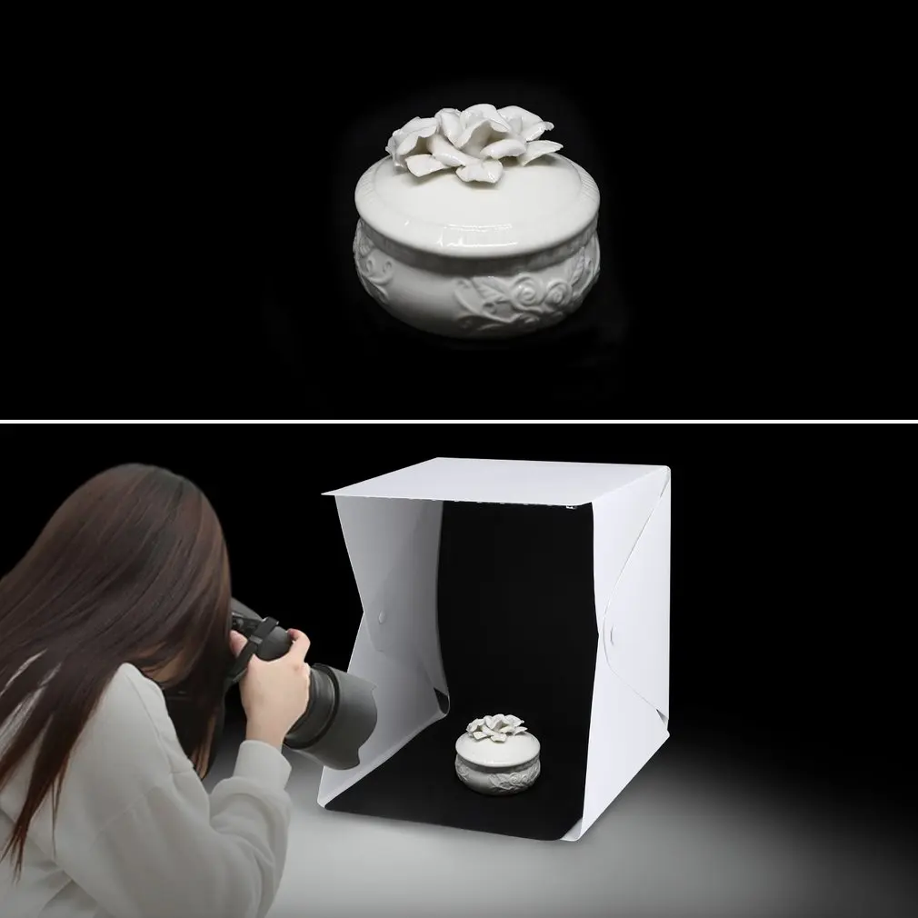 Lerbyee Folding Lightbox Photography Studio Softbox LED Light Soft Box Camera Photo Background Lighting for Smartphone | Электроника