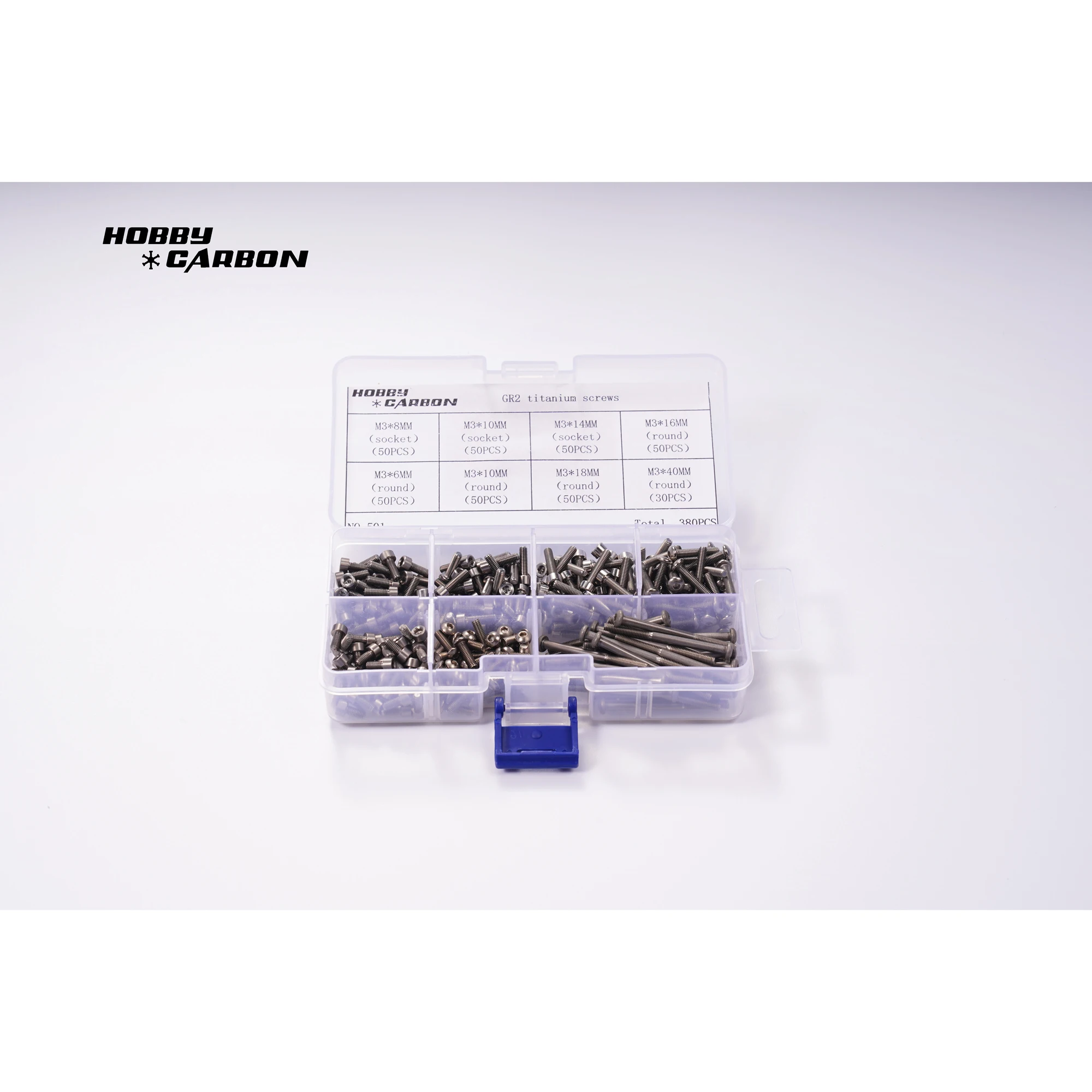 

GR2 titanium screw assortment Kit NO.501 M3 socket /round hex head screw 1bag/380pcs
