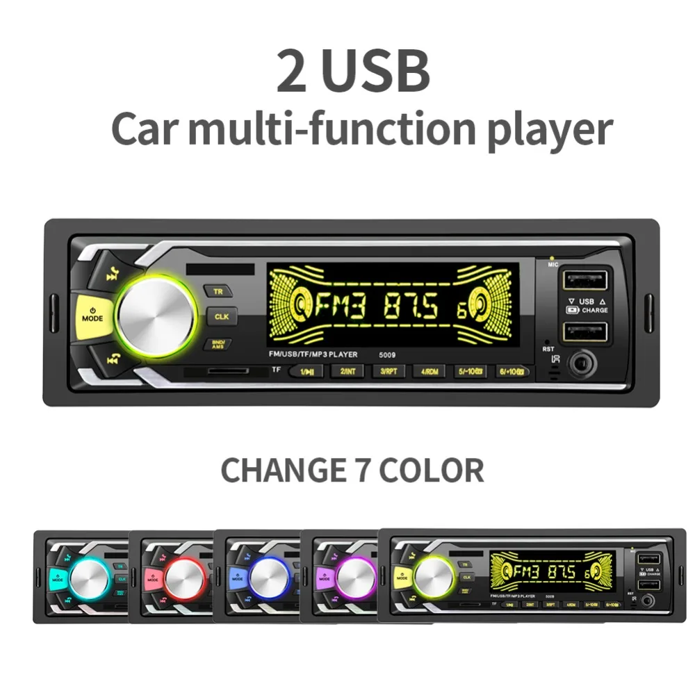Автомагнитола 20 шт./лот 1 Din Bluetooth SD MP3 плеер стерео 2 USB 5009|Автомобильные
