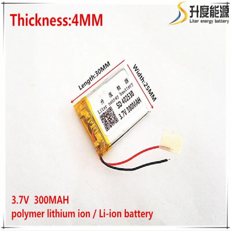 3 7 V 300mAh 402530 литий-полимерный литий-ионный аккумулятор для Mp3 MP4 MP5 GPS Мобильный