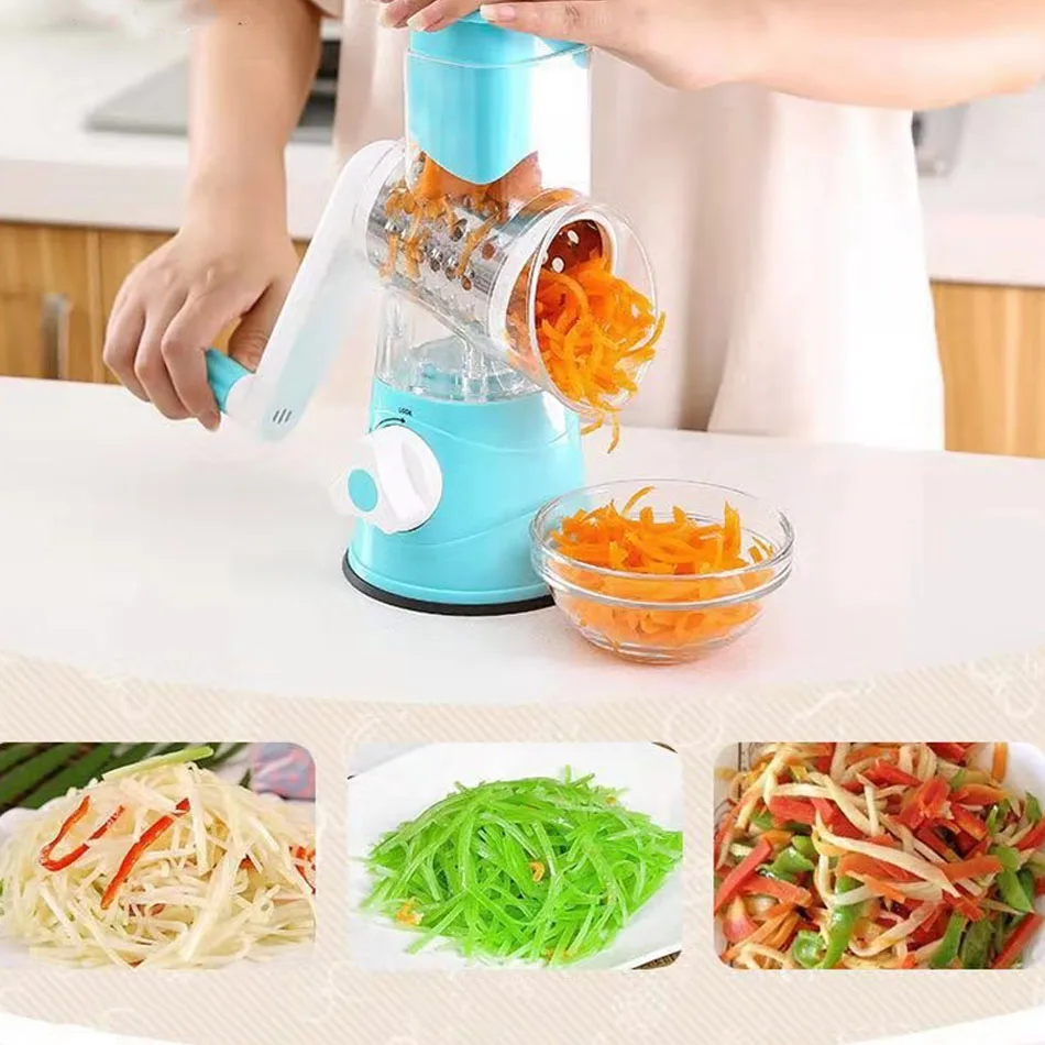 Многофункциональный измельчитель овощей с ручным заводом вращающаяся терка