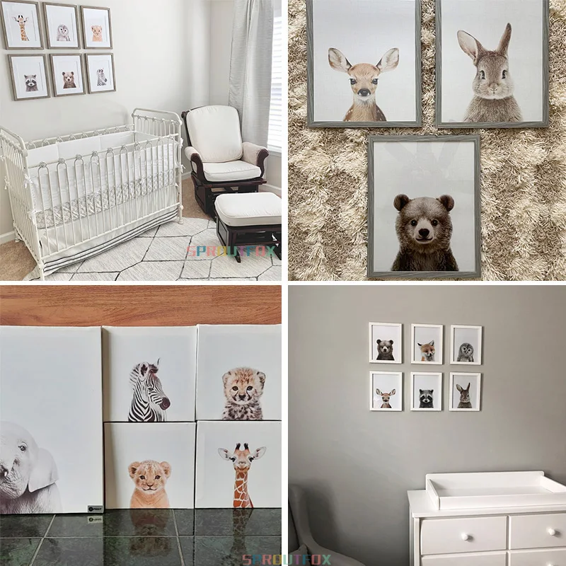 

Elephant Giraffe Lion Animal Posters Prints Nursery Wall Art Canvas Painting Child Picture Baby Kids Room Decorativos Vintage