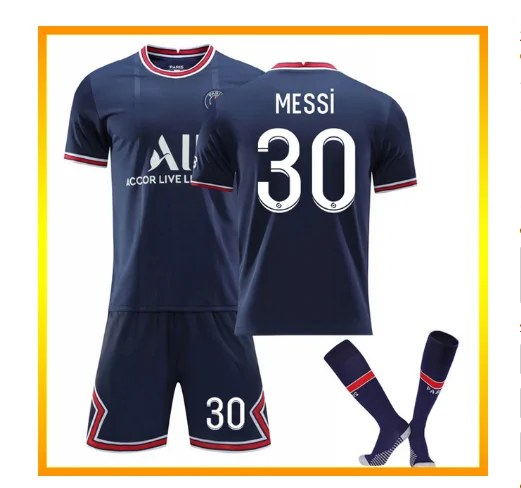 

ПСЖ мессис 2021/22 PSG Футбол Джерси 21 22 Детский комплект + носки футбольные рубашки