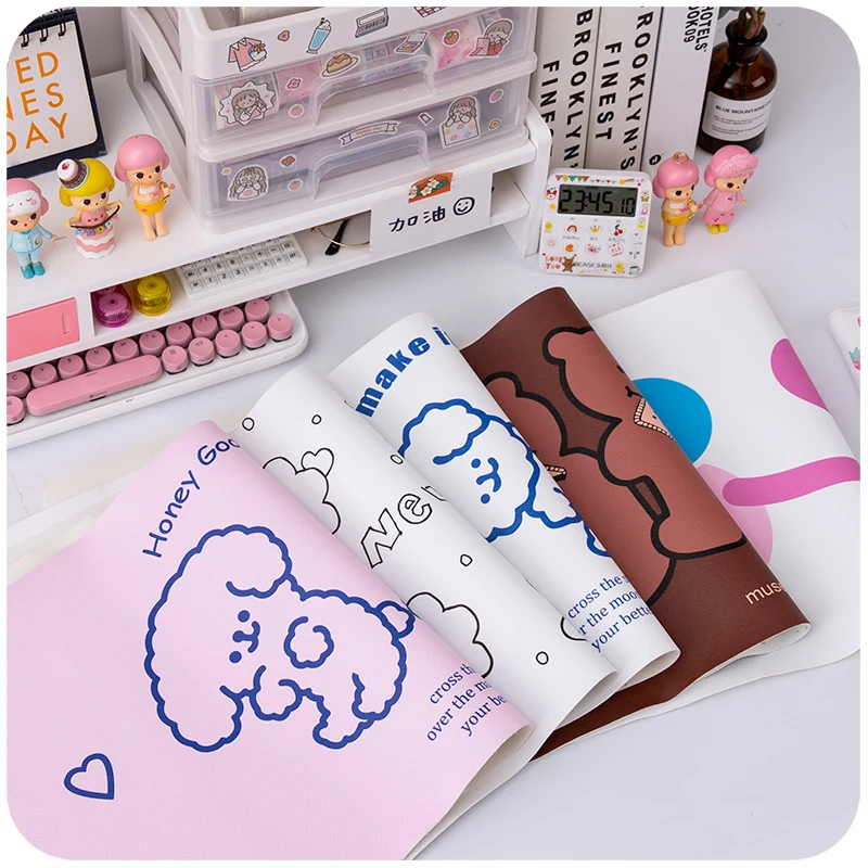 

Desk Pad Large Mouse Pad Gamer Waterproof PU Leather Desk Mat Computer Keyboard Kawaii Table Decoration Cover 60x30cm Creative