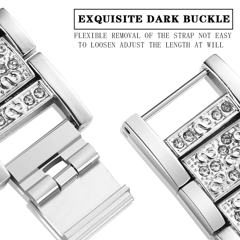 Metal Diamond Strap For Apple Watch 6 SE 5 4 Band 40mm 44mm iWatch 38mm 42mm Crystal Bracelet Correa Stainless Steel Watchbands | Наручные